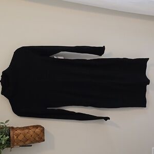 Maternity, Old Navy, Medium, Bodycon Black Ribbed Turtleneck Dress